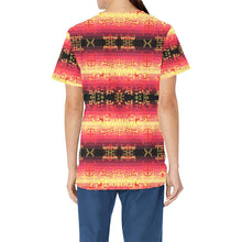 Load image into Gallery viewer, Soleil Fusion Rouge All Over Print Scrub Top Scrub Top e-joyer 
