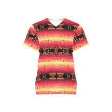 Load image into Gallery viewer, Soleil Fusion Rouge All Over Print Scrub Top Scrub Top e-joyer 
