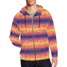 Load image into Gallery viewer, Soleil Indigo All Over Print Full Zip Hoodie for Men (Model H14) hoodie e-joyer 
