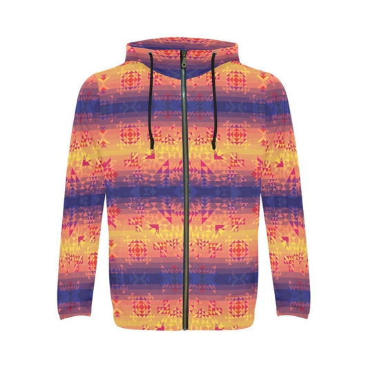 Soleil Indigo All Over Print Full Zip Hoodie for Men (Model H14) hoodie e-joyer 