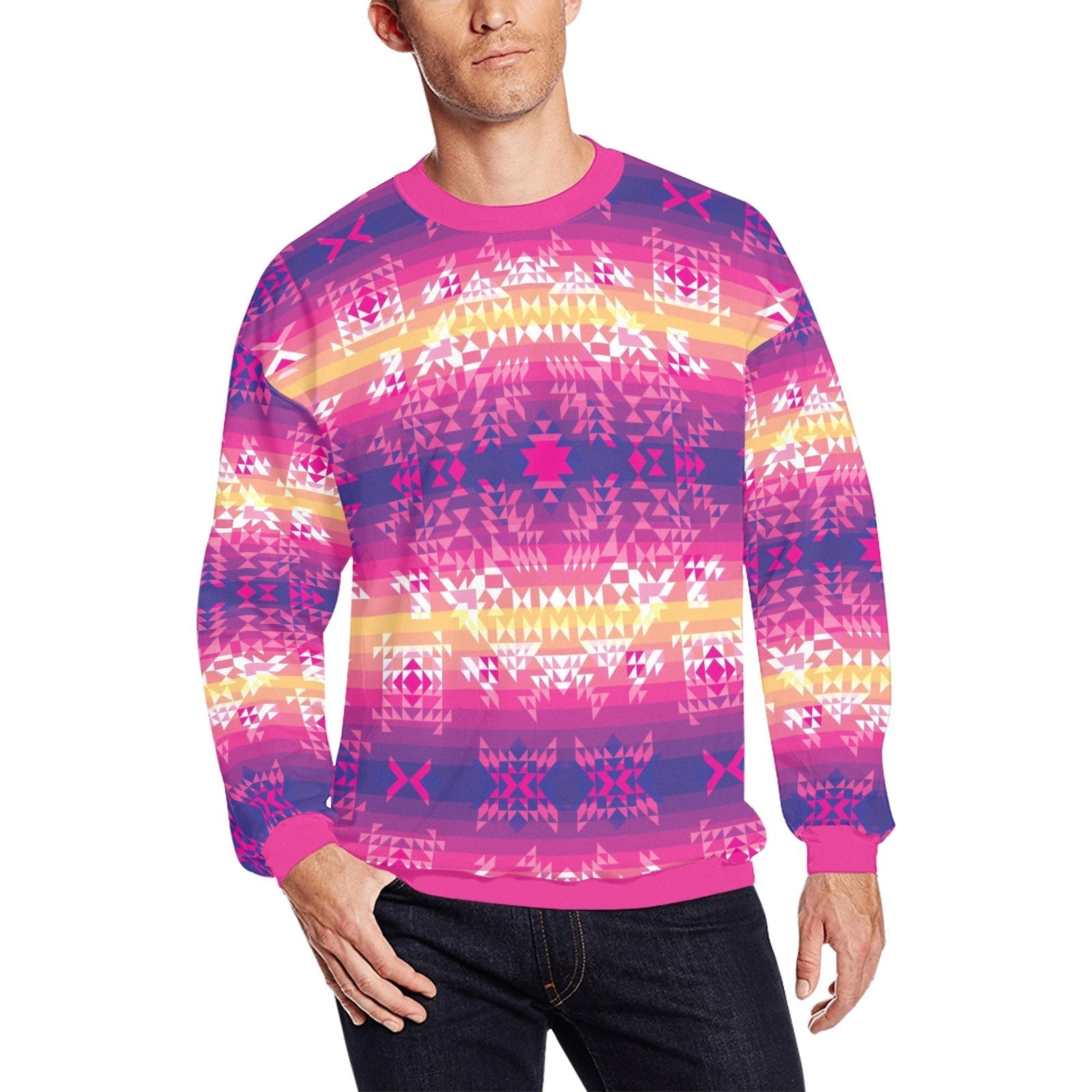 Soleil Overlay All Over Print Crewneck Sweatshirt for Men (Model H18) shirt e-joyer 