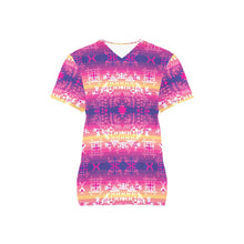 Load image into Gallery viewer, Soleil Overlay All Over Print Scrub Top Scrub Top e-joyer 
