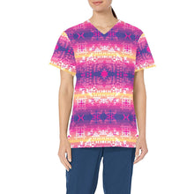 Load image into Gallery viewer, Soleil Overlay All Over Print Scrub Top Scrub Top e-joyer 
