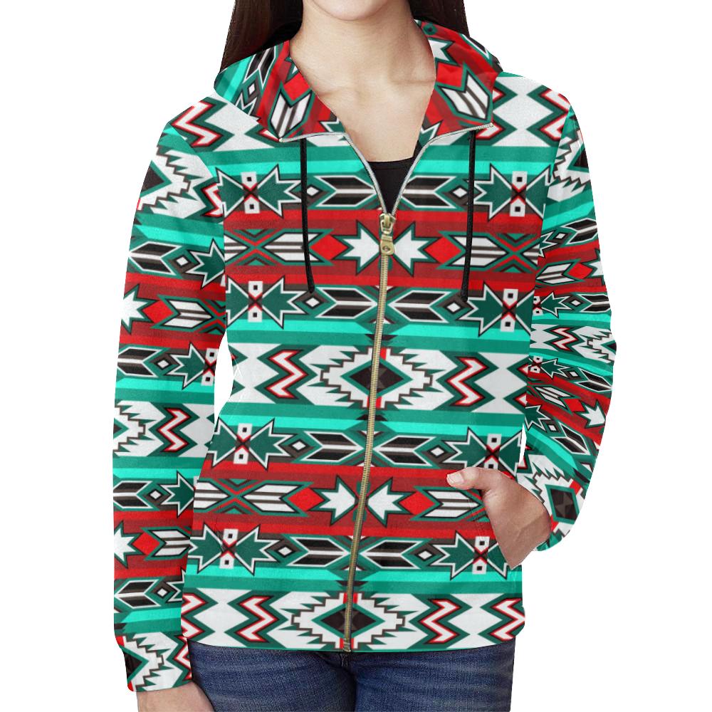 Southwest Journey All Over Print Full Zip Hoodie for Women (Model H14) All Over Print Full Zip Hoodie for Women (H14) e-joyer 