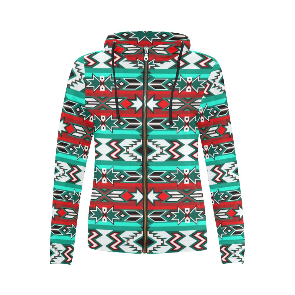 Southwest Journey All Over Print Full Zip Hoodie for Women (Model H14) All Over Print Full Zip Hoodie for Women (H14) e-joyer 