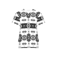 Load image into Gallery viewer, Sovereign Nation Black and White All Over Print Scrub Top Scrub Top e-joyer 
