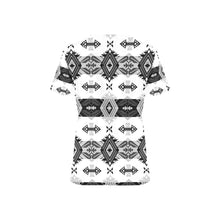 Load image into Gallery viewer, Sovereign Nation Black and White All Over Print Scrub Top Scrub Top e-joyer 
