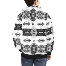 Load image into Gallery viewer, Sovereign Nation Black and White Kids&#39; All Over Print Hoodie (Model H38) Kids&#39; AOP Hoodie (H38) e-joyer 
