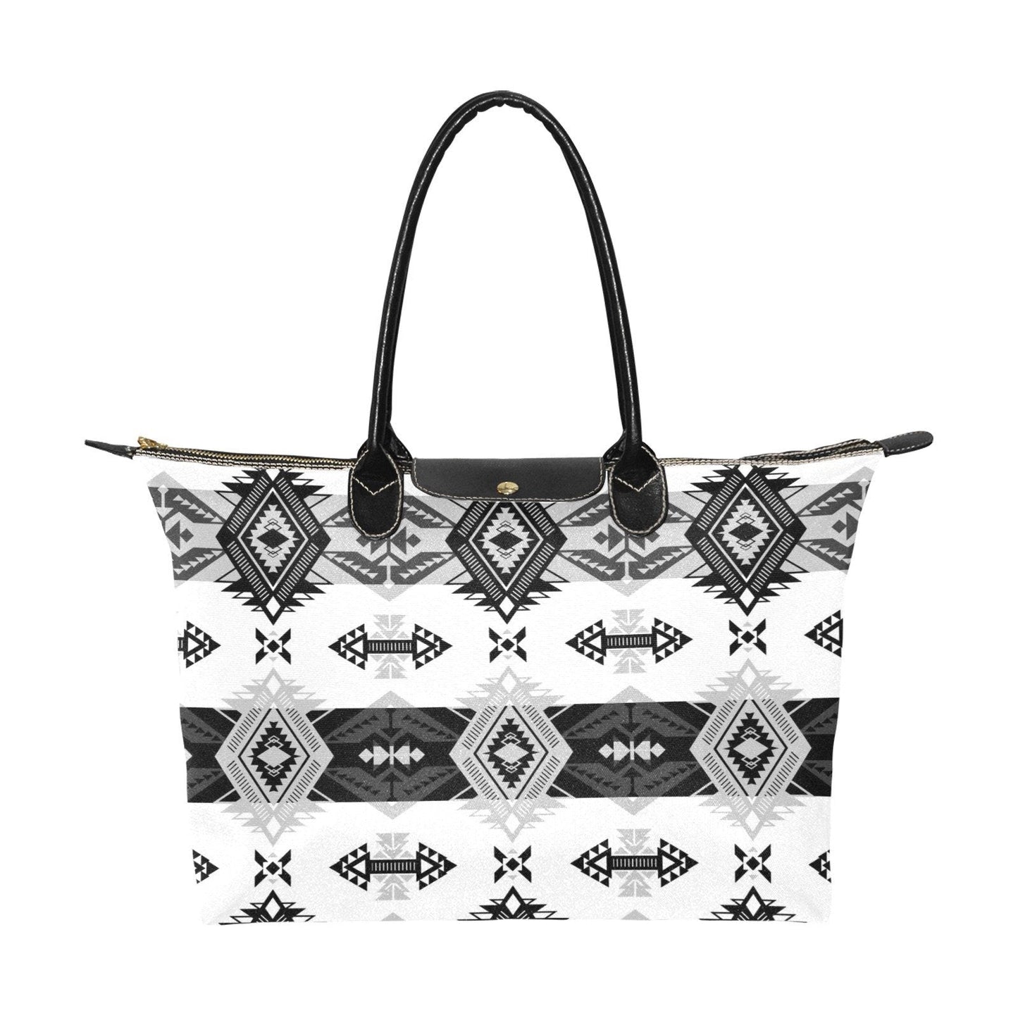 Sovereign Nation Black and White Single-Shoulder Lady Handbag (Model 1714) bag e-joyer 