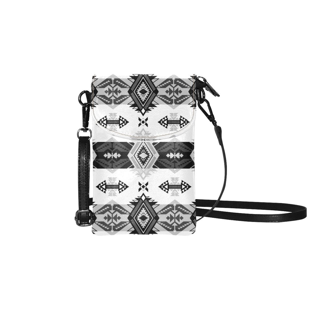 Sovereign Nation Black and White Small Cell Phone Purse (Model 1711) Small Cell Phone Purse (1711) e-joyer 