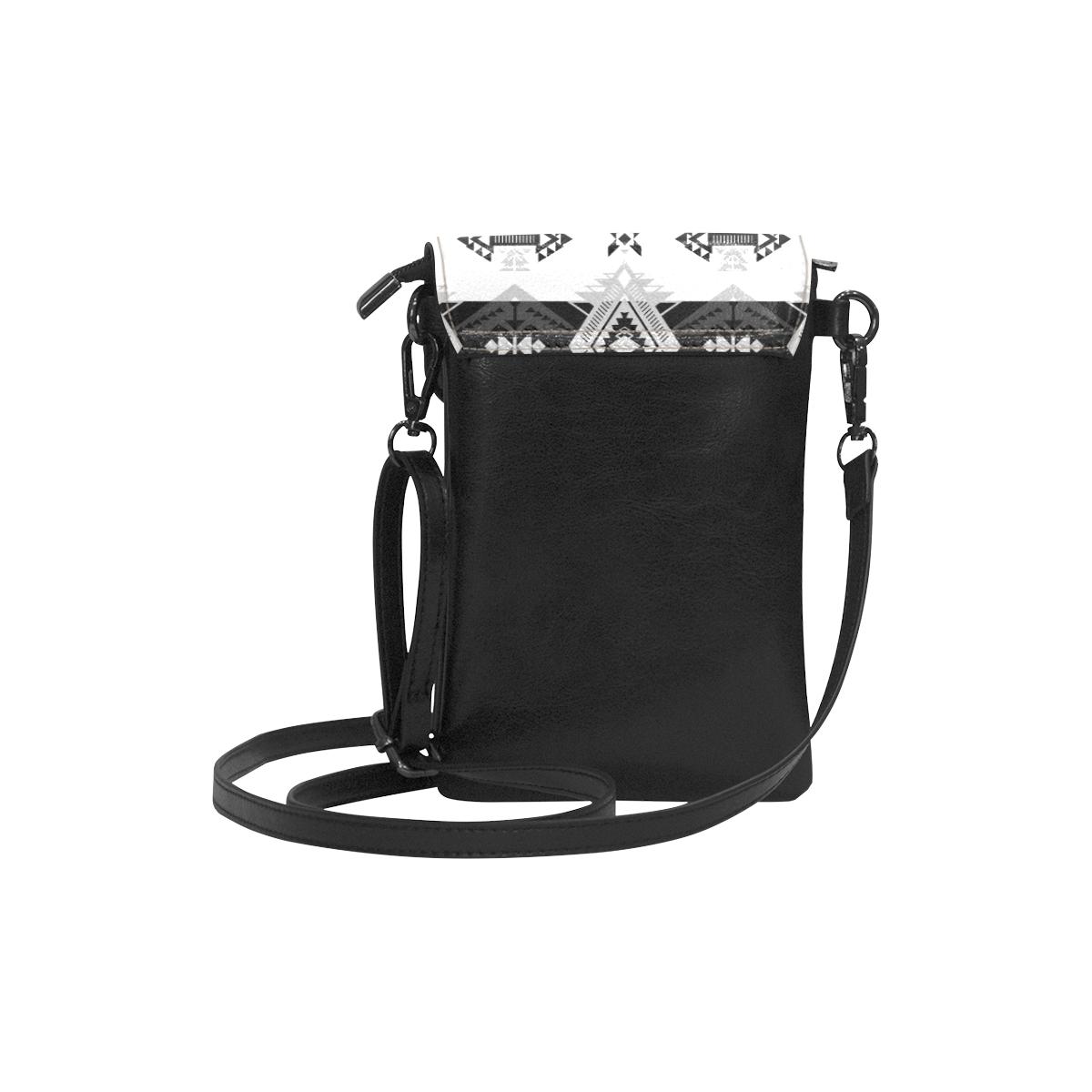 Sovereign Nation Black and White Small Cell Phone Purse (Model 1711) Small Cell Phone Purse (1711) e-joyer 