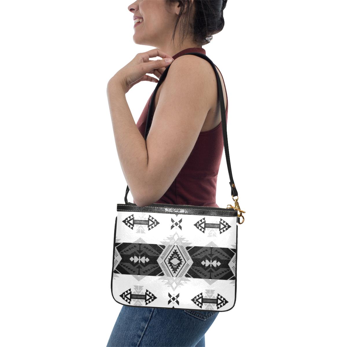 Sovereign Nation Black and White Small Shoulder Bag (Model 1710) Small Shoulder Bag (1710) e-joyer 