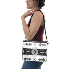 Load image into Gallery viewer, Sovereign Nation Black and White Small Shoulder Bag (Model 1710) Small Shoulder Bag (1710) e-joyer 
