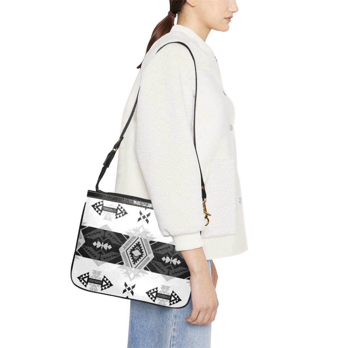 Sovereign Nation Black and White Small Shoulder Bag (Model 1710) Small Shoulder Bag (1710) e-joyer 