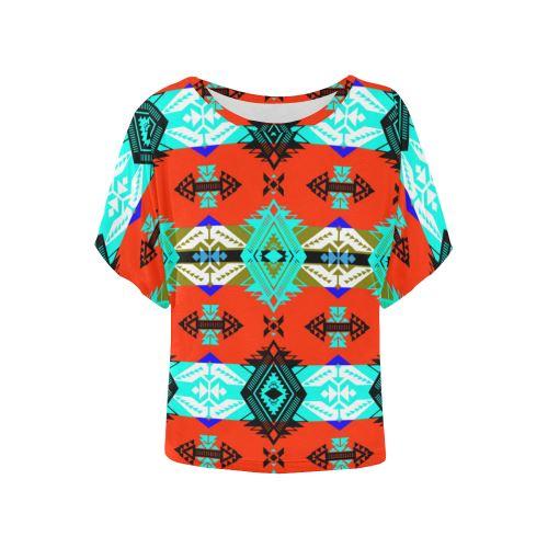 Sovereign Nation Blue Batwing Blouse – Women's Top by 49 Dzine