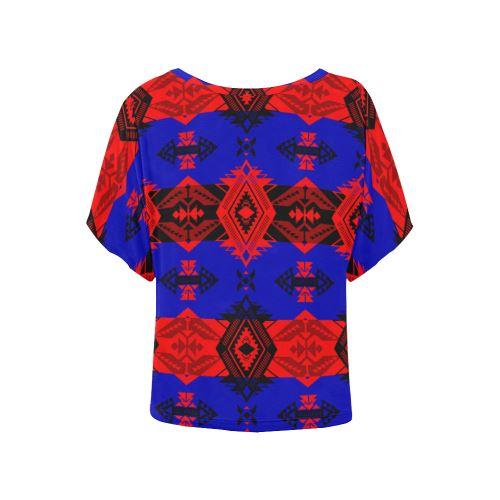 Sovereign Nation Dance Women's Batwing-Sleeved Blouse T shirt (Model T44) Women's Batwing-Sleeved Blouse T shirt (T44) e-joyer 