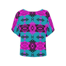 Load image into Gallery viewer, Sovereign Nation Deep Lake and Sunset Women&#39;s Batwing-Sleeved Blouse T shirt (Model T44) Women&#39;s Batwing-Sleeved Blouse T shirt (T44) e-joyer 
