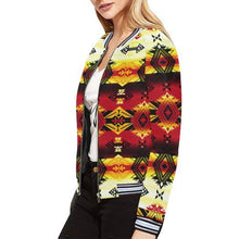 Load image into Gallery viewer, Sovereign Nation Fire All Over Print Bomber Jacket for Women (Model H21) All Over Print Bomber Jacket for Women (H21) e-joyer 
