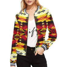 Load image into Gallery viewer, Sovereign Nation Fire All Over Print Bomber Jacket for Women (Model H21) All Over Print Bomber Jacket for Women (H21) e-joyer 
