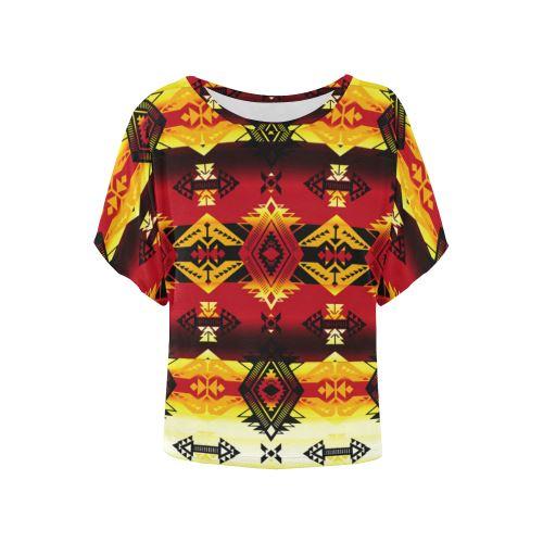 Sovereign Nation Fire Batwing Blouse – Women's Top by 49 Dzine