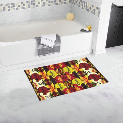 Sovereign Nation Fire with Wolf Bath Rug 16''x 28'' Bath Rug 16''x 28'' e-joyer 