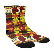 Load image into Gallery viewer, Sovereign Nation Fire with Wolf Crew Socks Crew Socks e-joyer 
