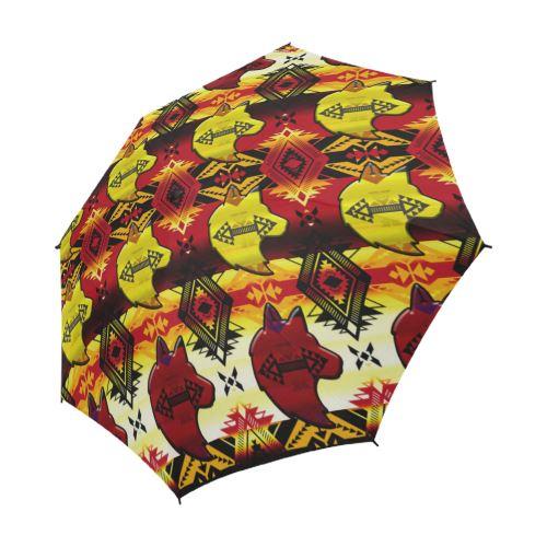 Sovereign Nation Fire with Wolf Semi-Automatic Foldable Umbrella Semi-Automatic Foldable Umbrella e-joyer 