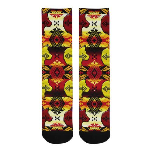 Sovereign Nation Fire with Wolf Trouser Socks Socks e-joyer 