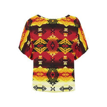 Load image into Gallery viewer, Sovereign Nation Fire Women&#39;s Batwing-Sleeved Blouse T shirt (Model T44) Women&#39;s Batwing-Sleeved Blouse T shirt (T44) e-joyer 
