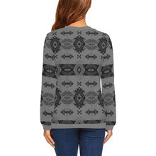 Load image into Gallery viewer, Sovereign Nation Gray All Over Print Crewneck Sweatshirt for Women (Model H18) Crewneck Sweatshirt for Women (H18) e-joyer 
