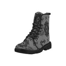 Load image into Gallery viewer, Sovereign Nation Gray Boots for Men (Black) (Model 1203H) Martin Boots for Men (Black) (1203H) e-joyer 
