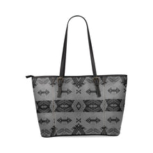 Load image into Gallery viewer, Sovereign Nation Gray Leather Tote Bag/Large (Model 1640) Leather Tote Bag (1640) e-joyer 
