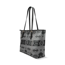 Load image into Gallery viewer, Sovereign Nation Gray Leather Tote Bag/Large (Model 1640) Leather Tote Bag (1640) e-joyer 
