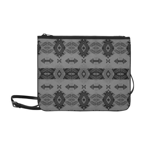 Sovereign Nation Gray Slim Clutch Bag (Model 1668) Slim Clutch Bags (1668) e-joyer 