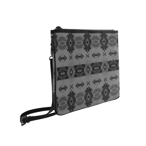 Sovereign Nation Gray Slim Clutch Bag (Model 1668) Slim Clutch Bags (1668) e-joyer 