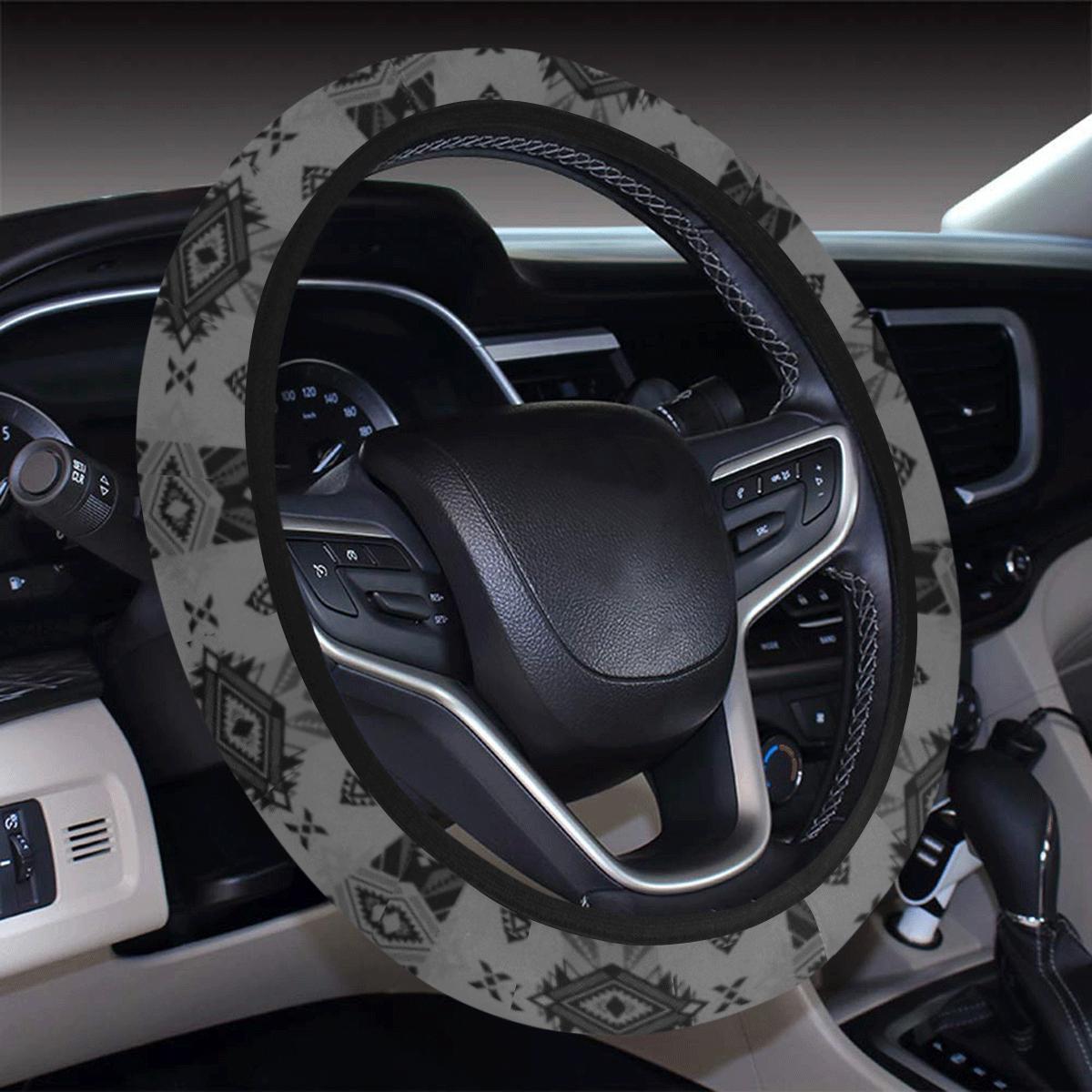 Sovereign Nation Gray Steering Wheel Cover with Elastic Edge Steering Wheel Cover with Elastic Edge e-joyer 