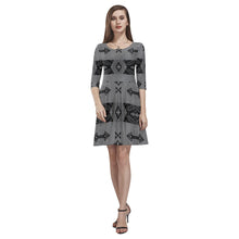 Load image into Gallery viewer, Sovereign Nation Gray Tethys Half-Sleeve Skater Dress(Model D20) Tethys Half-Sleeve Skater Dress (D20) e-joyer 
