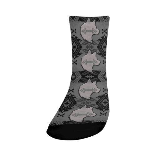 Sovereign Nation Gray with Wolf Crew Socks Crew Socks e-joyer 