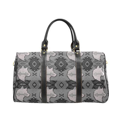 Sovereign Nation Gray with Wolf Large Travel Bag by 49 Dzine