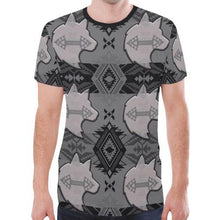 Load image into Gallery viewer, Sovereign Nation Gray with Wolf New All Over Print T-shirt for Men (Model T45) New All Over Print T-shirt for Men (T45) e-joyer 
