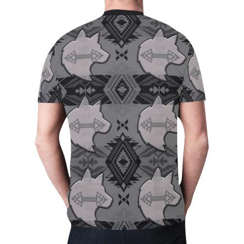 Sovereign Nation Gray with Wolf New All Over Print T-shirt for Men (Model T45) New All Over Print T-shirt for Men (T45) e-joyer 