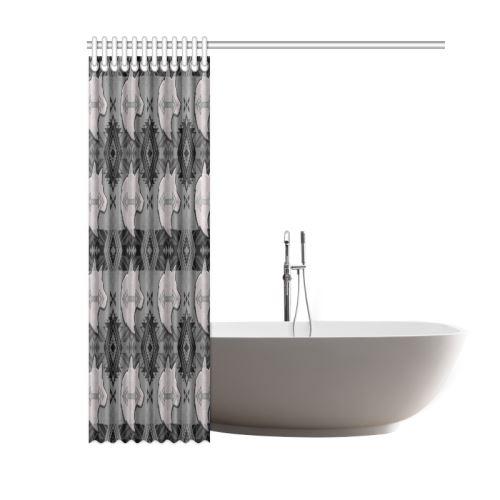 Sovereign Nation Gray with Wolf Shower Curtain 60"x72" Shower Curtain 60"x72" e-joyer 