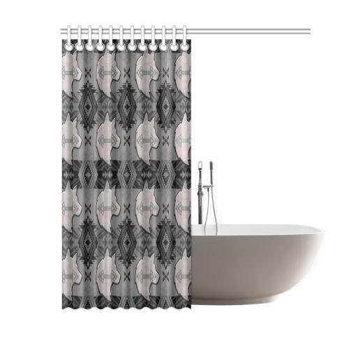 Sovereign Nation Gray with Wolf Shower Curtain 60