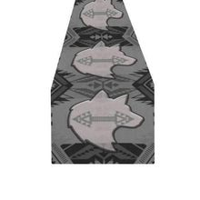 Load image into Gallery viewer, Sovereign Nation Gray with Wolf Table Runner 16x72 inch Table Runner 16x72 inch e-joyer 
