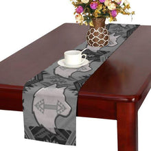 Load image into Gallery viewer, Sovereign Nation Gray with Wolf Table Runner 16x72 inch Table Runner 16x72 inch e-joyer 
