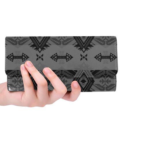 Sovereign Nation Gray Women's Trifold Wallet (Model 1675) Women's Trifold Wallet e-joyer 