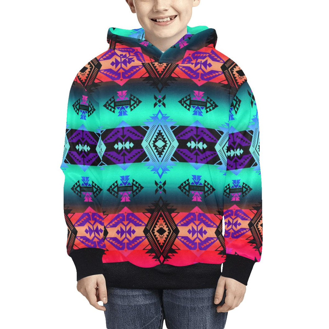 Sovereign Nation Sunrise Kids' All Over Print Hoodie (Model H38) Kids' AOP Hoodie (H38) e-joyer 