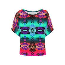 Load image into Gallery viewer, Sovereign Nation Sunrise Women&#39;s Batwing-Sleeved Blouse T shirt (Model T44) Women&#39;s Batwing-Sleeved Blouse T shirt (T44) e-joyer 
