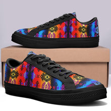 Load image into Gallery viewer, Sovereign Nation Sunset Aapisi Low Top Canvas Shoes Black Sole 49 Dzine 
