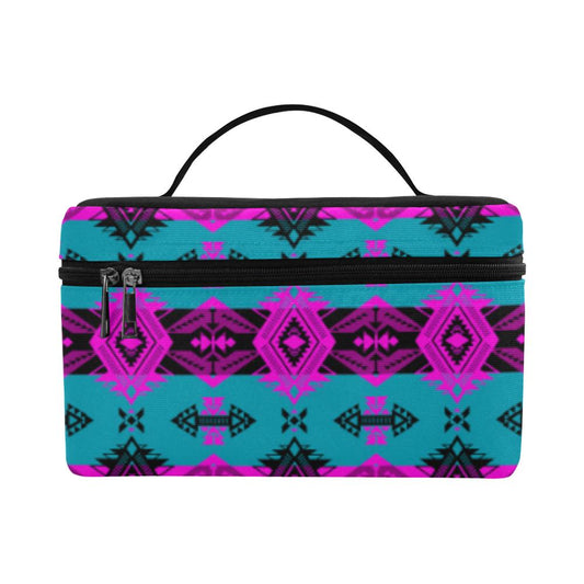 Sovereign Nation Teal and Pink Cosmetic Bag/Large (Model 1658) Cosmetic Bag e-joyer 